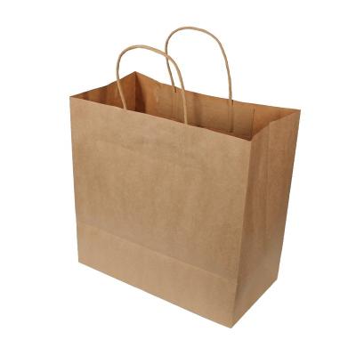 China Recyclable recycle brown or white kraft paper bags different handles for sale