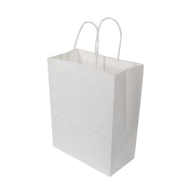 China Recycled Materials Kraft Custom Plain White Paper Bags With Twisted Handles for sale