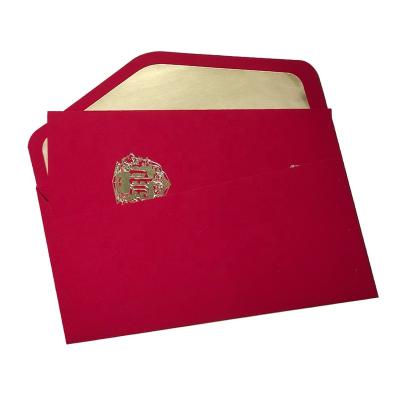 China Custom Luxury Wedding Gift Wrap Envelopes Red Printing for sale