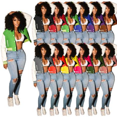 China Breathable Fashion Baseball Jacket Women Long Sleeve Sportswear Baseball Jacket Tracksuit Women for sale