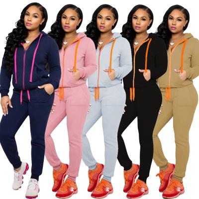 China Full sleeve hoodie and pants waterproof plastic women sleeve hoodie and pants women tracksuits color block for sale