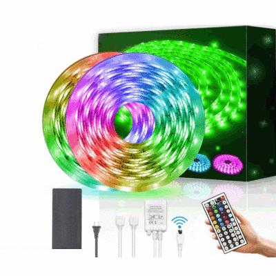 China LANDSCAPE 20 Meters Double Roll 5050Rgb RGB Strip 12V44 RF Controller Set Led Light Colorful Head Strip Light for sale