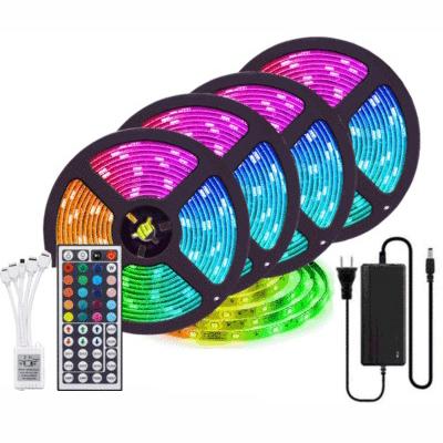 China Amazon LANDSCAPE Hot Sale 4 Rolls 20m 5050RGB Lamp With 12V Low Voltage Infrared Control Set Colorful LED Lamp Strip for sale