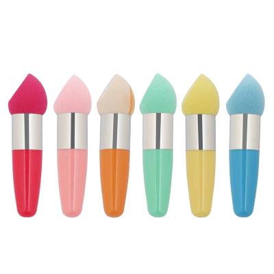 China Beaumaker Sponge Make Up Puff Sponge Stick Macaron Color Makeup Instruments Beauty Tool Peach Make Up Washable Powder Beautiful Puff for sale