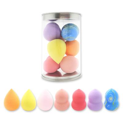 China Makeup Facial Base 7pcs Mini Makeup Sponge Beauty Make Up Blender Natural Soaked Free Small Magic Tear Latex Makeup Sponge Blender for sale