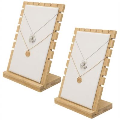 China Jewelry Display The New Listing Modern Tabletop Natural Bamboo Jewelry Display Stand Necklace Pendant Display for sale