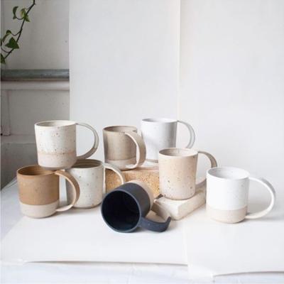 China Sustainable Modern Japanese Simple Large Matte Porcelain Mug Retro Customized Mug For Coffee for sale