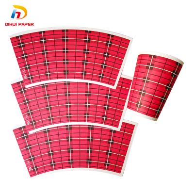 China Waterproof Virgin Paper Pulp Printing Wooden Pe Coated Paper Cup Fan Cardboard Paper Raw Material Factories In China for sale