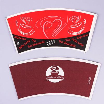 China Wholesale Custom Printed Disposable Double Wall PE Coated Wood Pulp Raw Material 3oz -22oz Blank Coffee Cup Paper Fan for sale