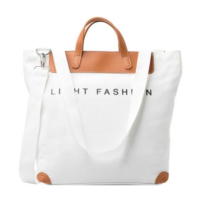 China Eco-friendly Lady Shopping Tote Bag Customized Canvas Travel Women Double Shoulder Handbags for sale