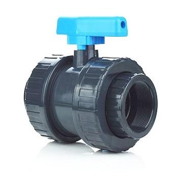 China General Metric Economy PVC-U Solvent Socket Double Union Ball Valve for sale