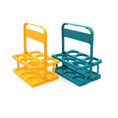 China Beer Rack Holder Rack Plastic Wine Beer Basket Carrier Viable Convenient Foldable Portable Bottle Carrier Storage for sale