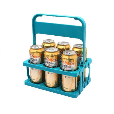 China Viable Collapsible Collapsible Plastic Bottle Storage Portable Beer Carrier Wine Rack Rack Bottle Beer Basket Carrier for sale