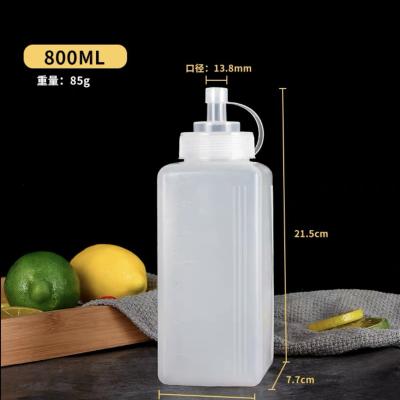 China Long Thin Viable Kitchen Tip Seasoning Sauce Bottle Ketchup Bottle Squeeze Food Grade Plastic Squeeze Bottle for sale