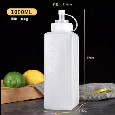 China Sustainable Condiment Squeeze Bottles Food Grade Sauce Tip BBQ Sauce Squeeze Bottle Slim Long Bottle Plastic Kitchen Sauce for sale