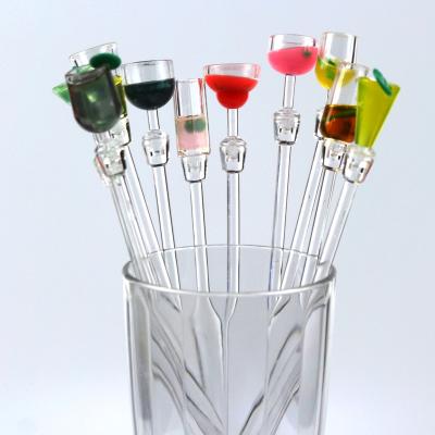 China Disposable Durable Acrylic Custom Heat Resistant Cocktail Sticks Coffee Stirrer Drinkware Cocktail Sticks for sale