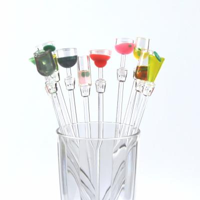 China Disposable Decorating Cocktail Sticks Coffee Stirrer Acrylic Durable Plastic Coffee Drinkware Cocktail Sticks for sale