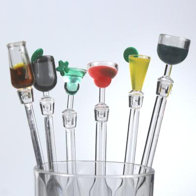 China Durable Plastic Acrylic Cocktail Sticks Disposable Beverage Decoration Coffee Drink Stirrers Cocktail Sticks for sale