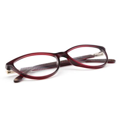 China For Fashionable Women Burgundy Shiny Acetate Optical Eyewear Reading Glass With Diamond for sale