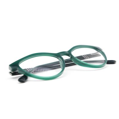 China New Arrival Transparent Green Optical Acetate Eyeglasses Frame In Reading Glass With Spring Hinge for sale