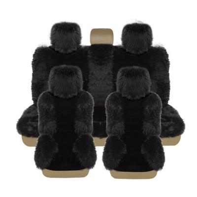 China Luxury Winter Wool Fur Car Seat Cover Sets Easy To Install Universal Car Covers 5pcs Set for sale