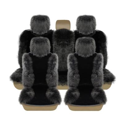 China Wholesale Wool Fur Manufacturer Luxury Car Seat Cover Winter Car Seat Cover 5pcs Set for sale