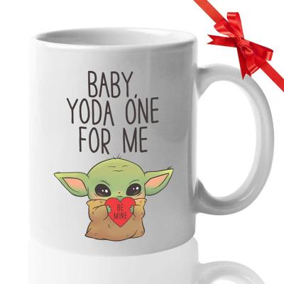 China High Quality Viable Hot Sale No Minimum Ceramic Baby Yoda Mug Cheap Manufacturer From China for sale