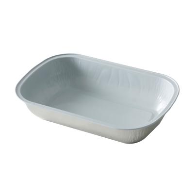 China Catering White Coated Aluminum Airline Sweet Temper JX-204 Aluminum Casserole and Lid for Airline Catering for sale