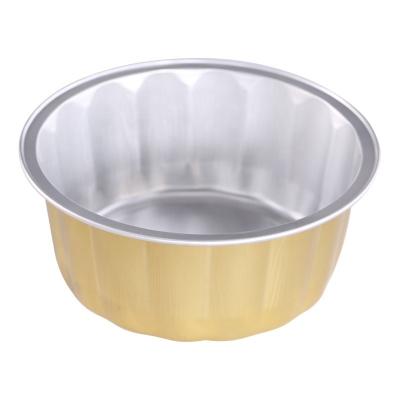 China Food Grade 630ml Disposable Aluminum Round Bowl Food Tray Aluminum Pans With Plastic Lids for sale