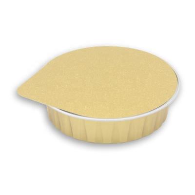 China Food Wall Aluminum Foil Smooth Tray And Lid 80ML for sale