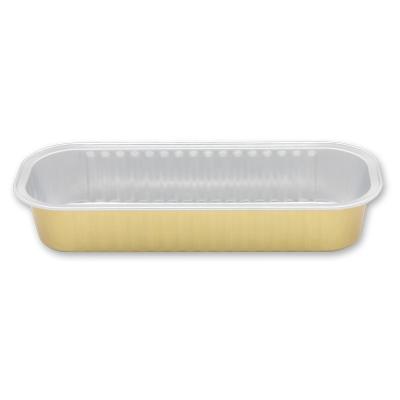 China Food Grade 200ml Rectangle Aluminum Foil Tray Food Containers Aluminum Foil Case for sale