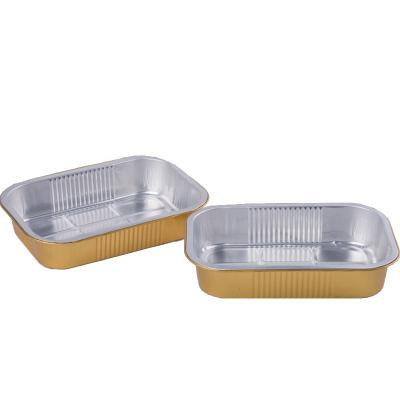 China Food Grade 1050ml Aluminum Foil Disposable Container Trays Catering Container Wrinkle Free No Lid for sale