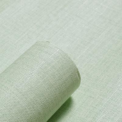 China Waterproof+ECO-Friendly+Self-adhesive Self-adhesive Canvas Green Color Canvas PVC Wallpaper Stickers Sale for sale