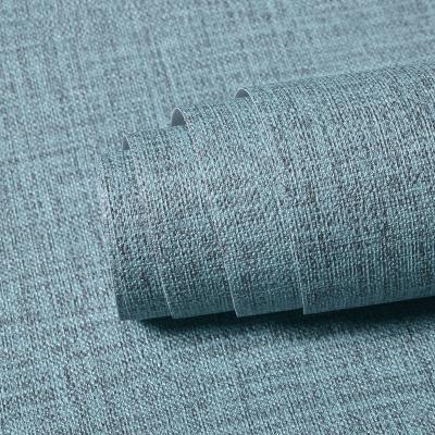 China Waterproof+ECO-Friendly+Self-adhesive Blue Canvas Wallpaper Self-adhesive PVC Wall Papers Decor Wallpaper Wall Bedroom for sale