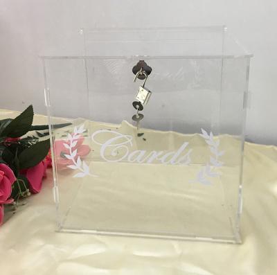 China Clear Acrylic Hot Selling Business Card Box Elegant Square Business Card Box for sale