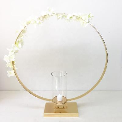 China New luxury wholesale round shaped flower stand for wedding decoration for sale