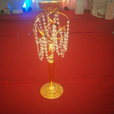 China Wedding Centerpieces Table Decoration Curtain Crystal Flower Stand For Wedding Decoration for sale