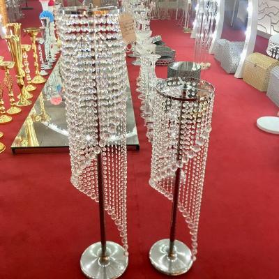 China 2020 new pattern simple shiny crystal flower stand decoration for wedding decoration for sale