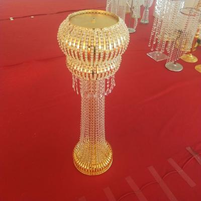 China Hot Sale Durable Gold Crystal Pillars Columns For Wedding Decoration for sale