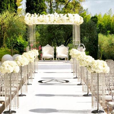 China Party Suppies Hot Sale Garden Clear Crystal Acrylic Arch For Wedding Stage Decoration for sale