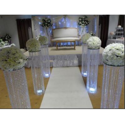 China Wedding Light Lighted Crystal Pillar For Wedding Walkway Decoration for sale