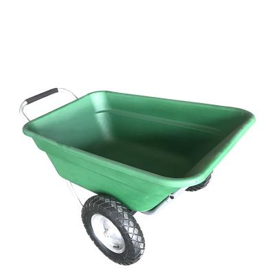 China Agriculture Use Large Poly Volume Two Wheel Wheelbarrow Wheeled Tray for sale