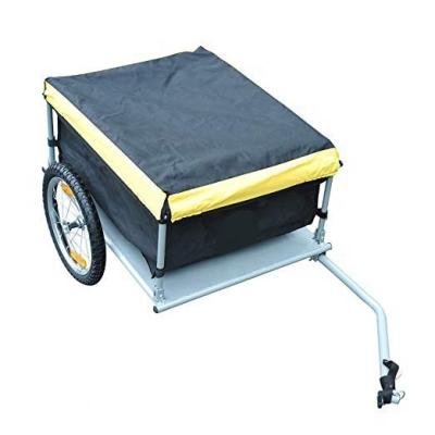 China Folding Trailer Cart Bike Cargo and Luggage Trailer with Removable Cover and Quick Release Wheels - Yellow / Black Outdoor Cart for sale