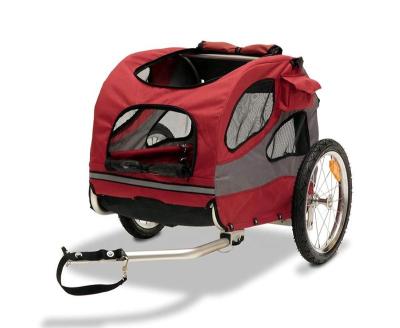 China Sustainable Dog Stroller For Pet Large Jogger Stroller For 2 Dogs Breathable Animal Stroller With 4 Wheel And Storage Space Pet Red for sale