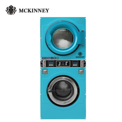 China Stainless Steel Self Service Combo Washer Dryer Coin or Stack Card Washing Machine and Dryer en venta