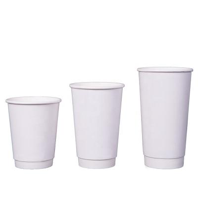 China White 100% Compostable Biodegradable Paper Cups Hot Coffee Use With Two Layers for sale