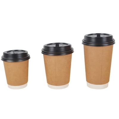 China Double Wall Compostable BioCup Kraft Paper Cups for Hot Coffee Cups at Shops & Cafes for sale