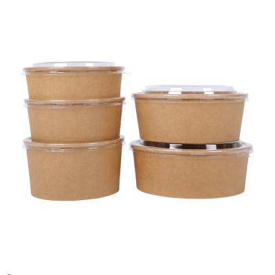 China Eco Friendly Kraft Paper Salad Bowls Single Wall For Fruit And Vegetable Packaging for sale