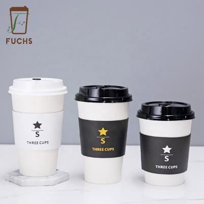 China Eco-Friendly Take Away Paper Cup Sleeve Food Grade A Material Of 1-8 Colors for sale