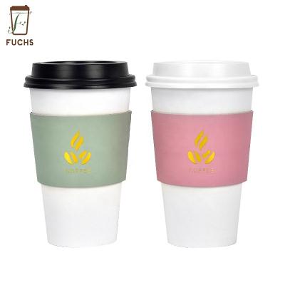 China Beverage Packing Custom Flexo Printing Disposable Paper Cupsleeve Kpop Coffee Cup for sale